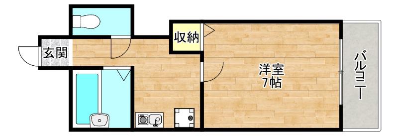 シャトル新深江(1K/6階)の間取り写真