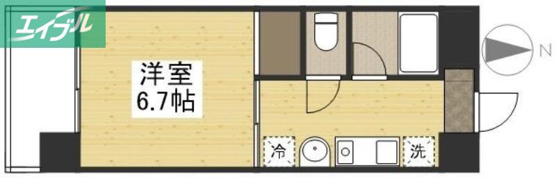 KSB 大供(1K/3階)の間取り写真