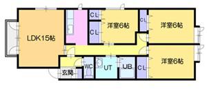ロイヤルアート(3LDK/2階)の間取り写真