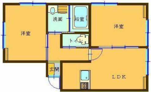 ラフティ Ⅰ(2LDK/2階)の間取り写真