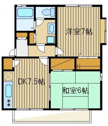 メゾンデュノールB棟(2DK/1階)の間取り写真