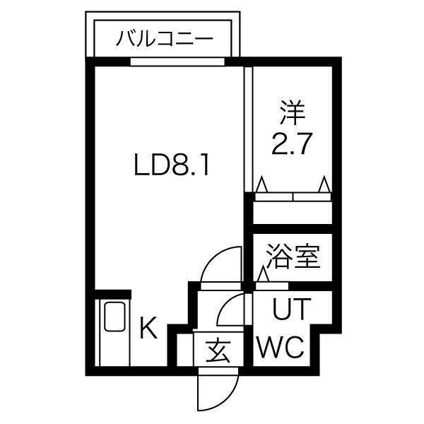 グランメール南郷14(1LDK/3階)の間取り写真