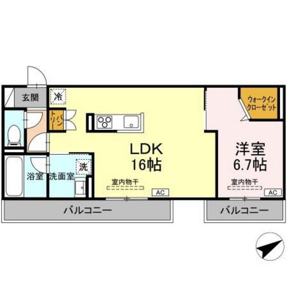 TORISIA大慈寺町 A(1LDK/3階)の間取り写真