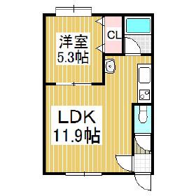 レインボーハウス童夢III(1LDK/2階)の間取り写真