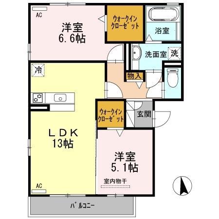 セジュール三ツ池(2LDK/3階)の間取り写真