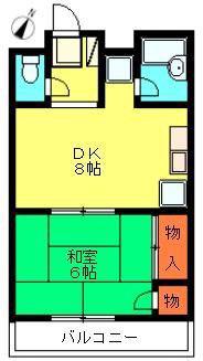 第二ハイツ池田(1DK/1階)の間取り写真