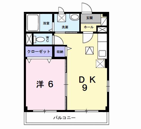 ドゥー パルテールII(1DK/1階)の間取り写真