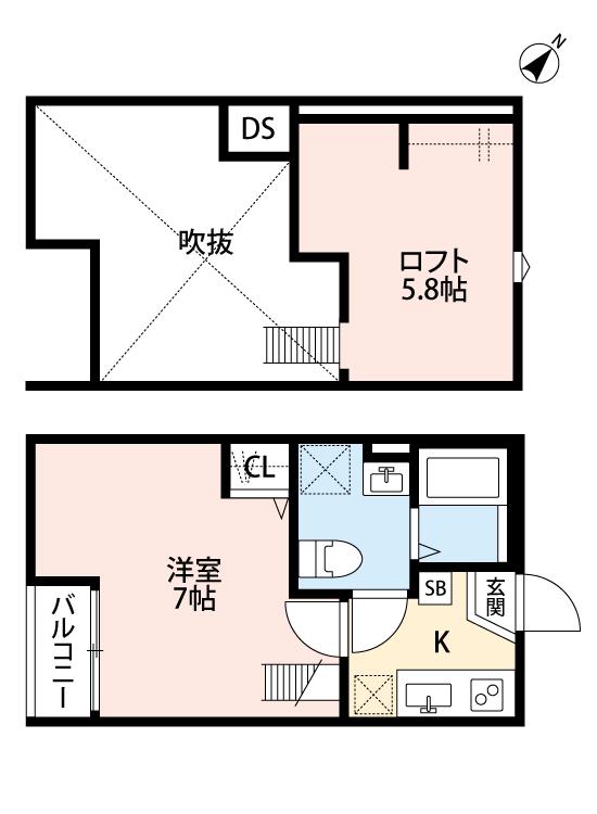 フレシア(1K/1階)の間取り写真