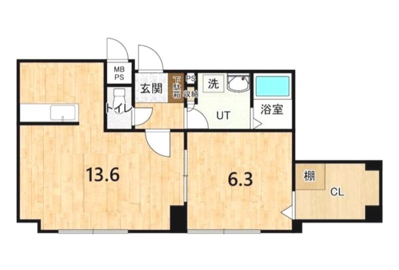 発寒サーティスI番館(1LDK/3階)の間取り写真