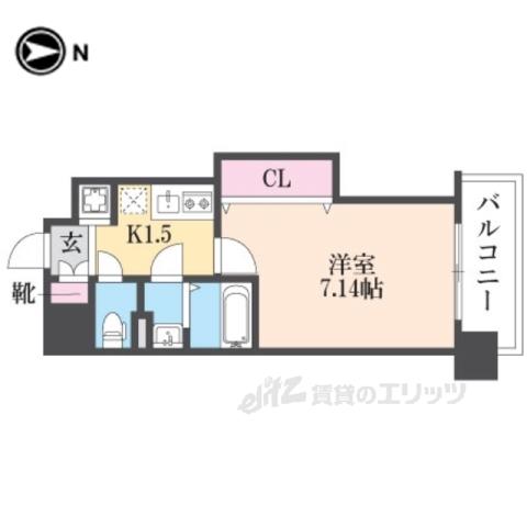 LUXE布施駅前(1K/8階)の間取り写真