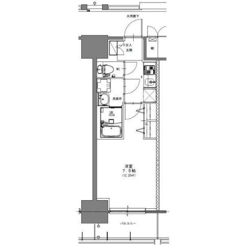 S-RESIDENCE浅間町駅前AXIAL(1K/15階)の間取り写真