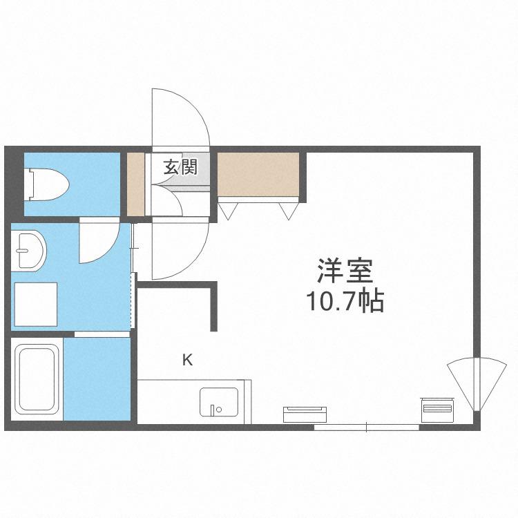 セピアガーデン豊平(1K/4階)の間取り写真