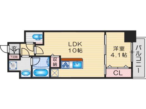 サンセール双葉町(1LDK/8階)の間取り写真