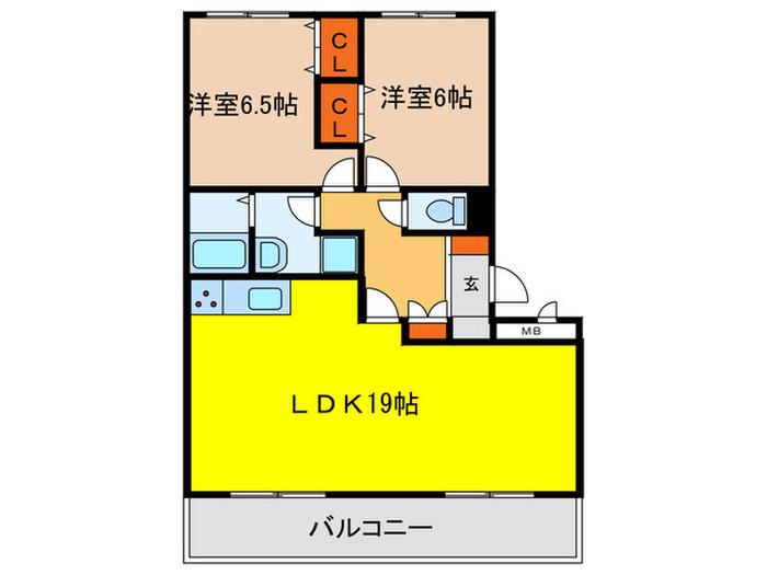 サンアベリア(2LDK/3階)の間取り写真