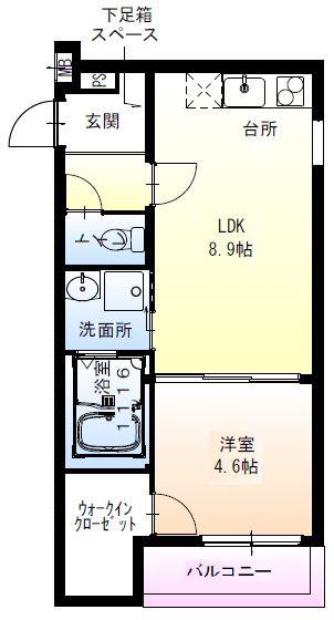 フジパレス吹屋町サウス(1LDK/1階)の間取り写真