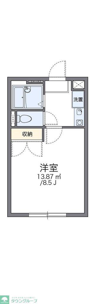 レオパレス深谷(1K/1階)の間取り写真