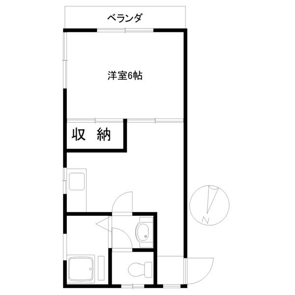 第1豊田マンション(1DK/3階)の間取り写真