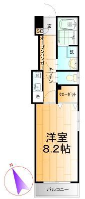 ミリアビタ西船(1K/3階)の間取り写真