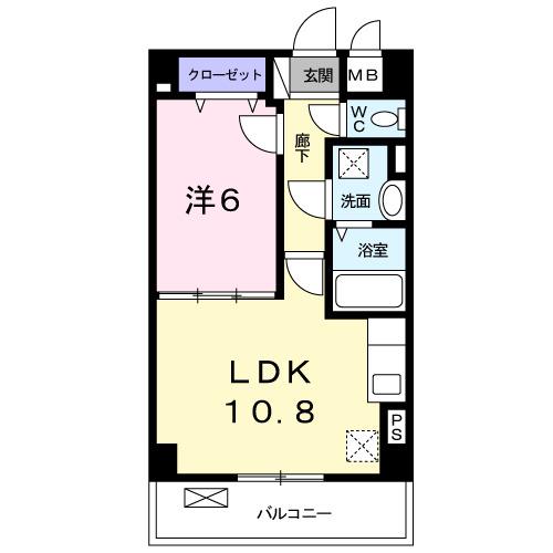 エトワールIII(1LDK/2階)の間取り写真