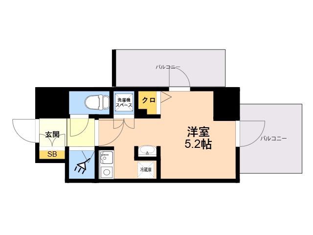 MODERN PALAZZO天神南Ⅱ(ワンルーム/6階)の間取り写真