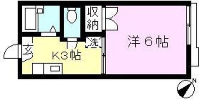エステート栄(1K/2階)の間取り写真