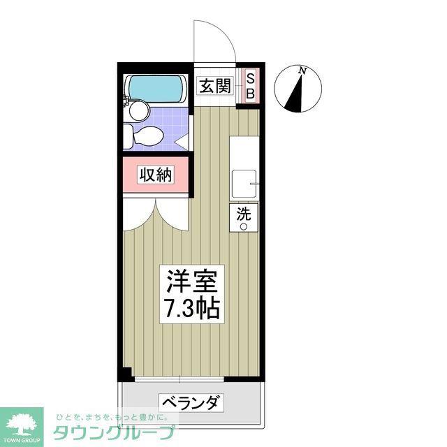 ヒルズ狭山(ワンルーム/2階)の間取り写真