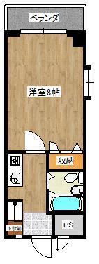 ドミールIISS(1K/3階)の間取り写真