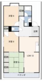 サンパーク森(3LDK/1階)の間取り写真