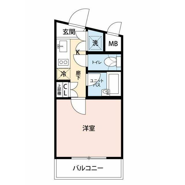 ルーブル中目黒(1K/4階)の間取り写真