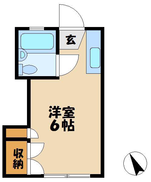 Uトピア(ワンルーム/2階)の間取り写真