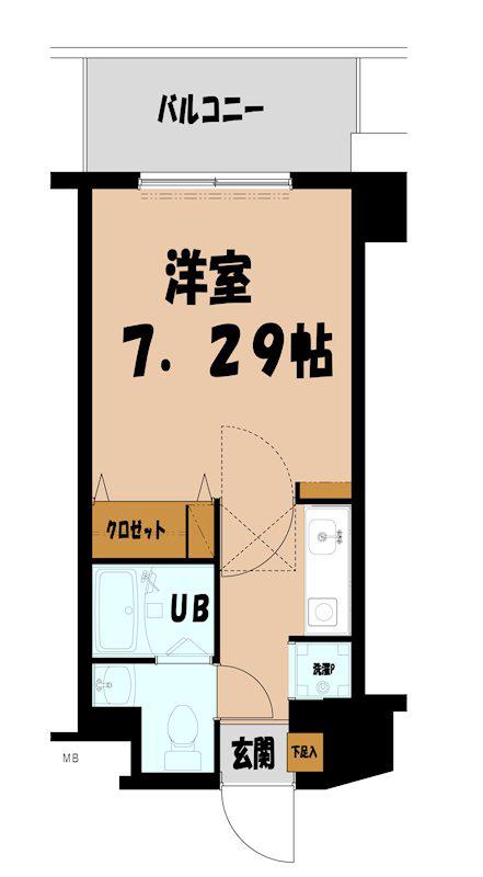 平尾クリエート2(1K/6階)の間取り写真