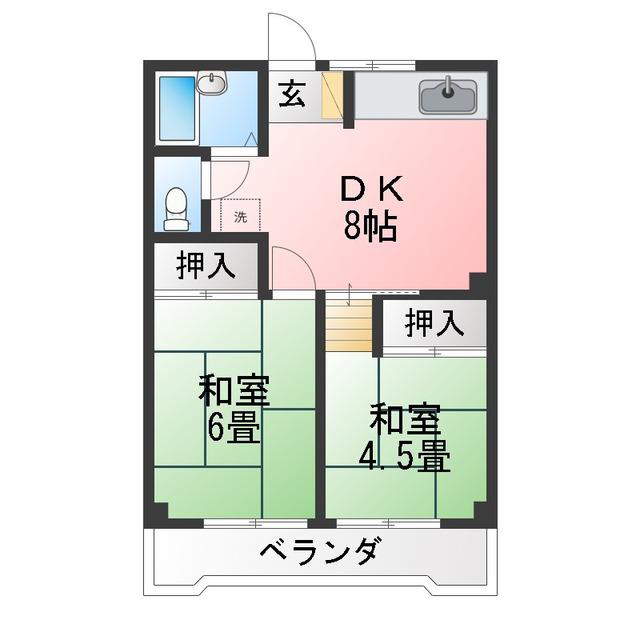メゾン クサノ(2DK/2階)の間取り写真