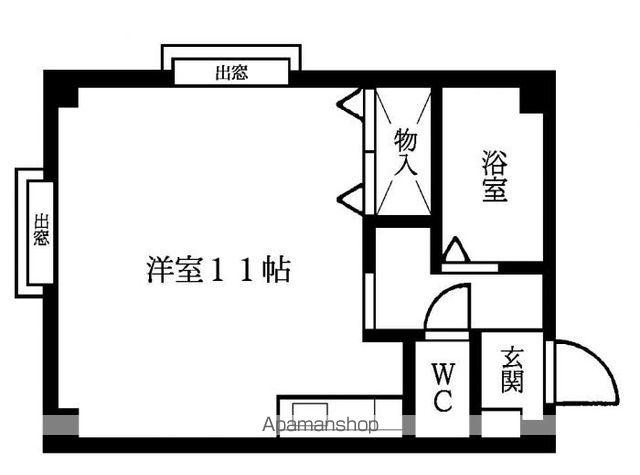 西新西城コーポ(ワンルーム/2階)の間取り写真
