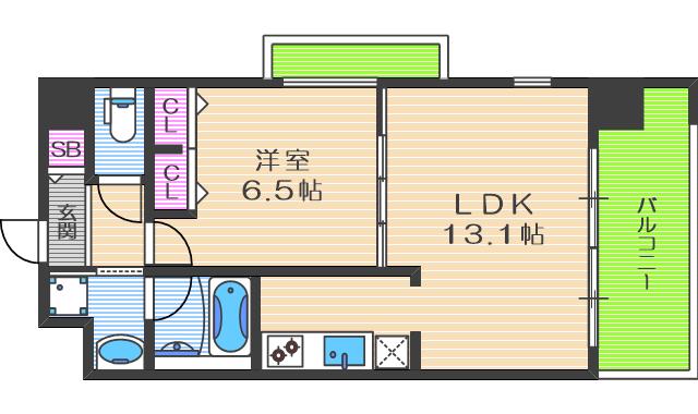ノースVILLAGE壱番館(1LDK/3階)の間取り写真