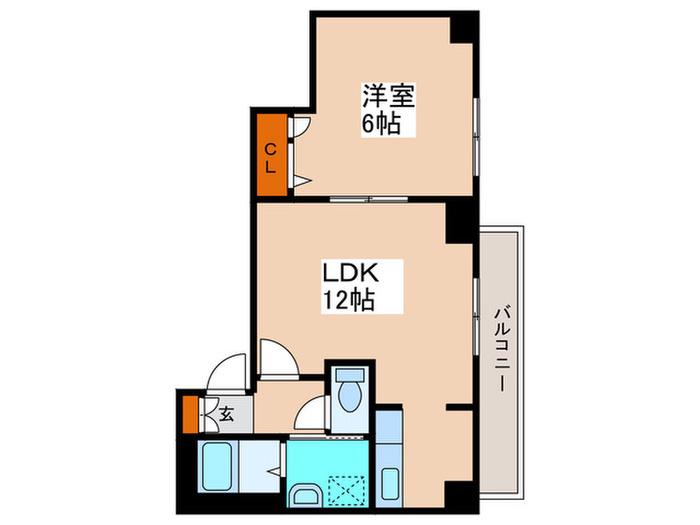 アクティ麻生南(1LDK/9階)の間取り写真