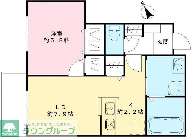 メゾン・ココン(1LDK/2階)の間取り写真