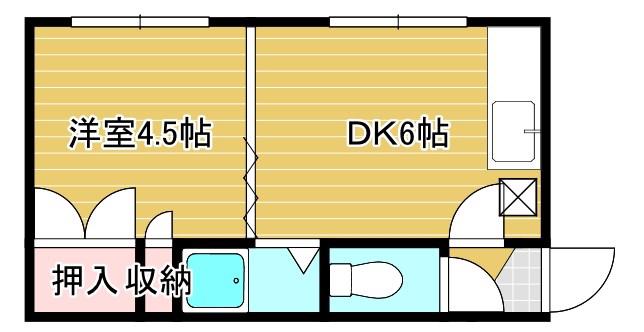 コーポラスつばさ(1DK/2階)の間取り写真