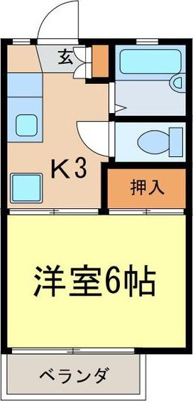 グラシアス(1K/1階)の間取り写真