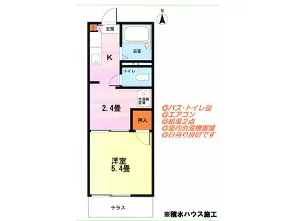 ラ・プリマベーラ(2K/1階)の間取り写真