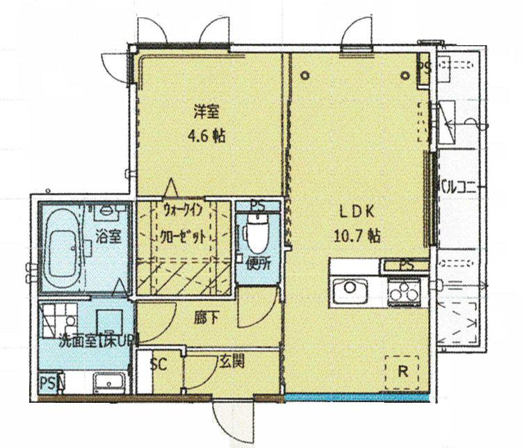 アーバンクレスト白板南(1LDK/2階)の間取り写真