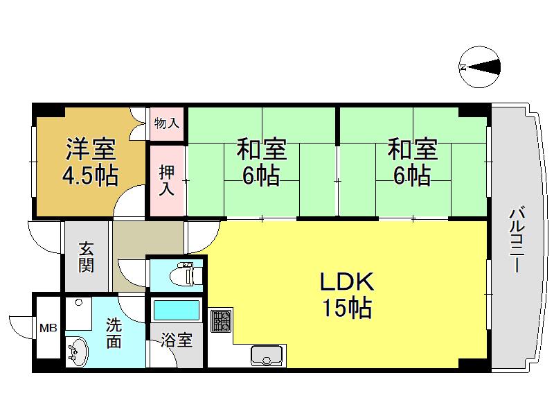 ルミエール壱番館(3LDK/1階)の間取り写真
