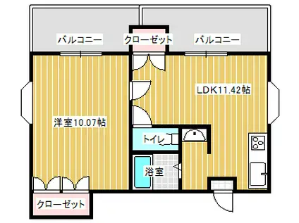 プロトンハウス(1LDK/1階)の間取り写真