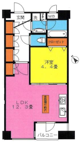 CQレジデンシャル西日暮里ステーションフロント(1LDK/5階)の間取り写真