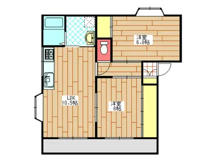 ピュアタウンS(2LDK/2階)の間取り写真