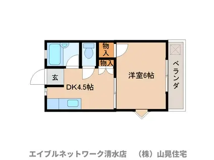 ソレイユ A(1DK/1階)の間取り写真