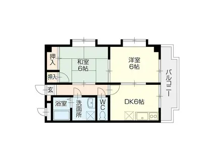 グレイスランド(2DK/2階)の間取り写真