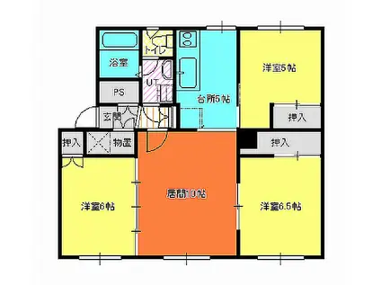パティオス820(3LDK/1階)の間取り写真