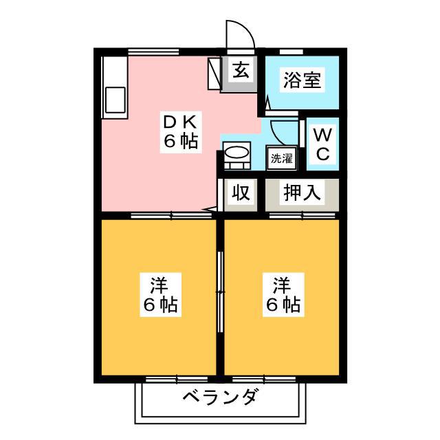NEW LIFE(2DK/2階)の間取り写真
