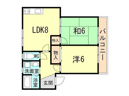 セラ西舞子Ⅳ(2LDK/2階)の間取り写真