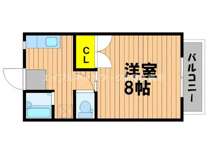 総社Sフラッツ G(1K/2階)の間取り写真